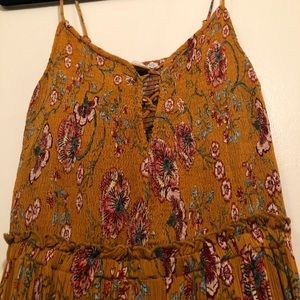 **SOLD**Beautiful golden mustard patterned maxi dress